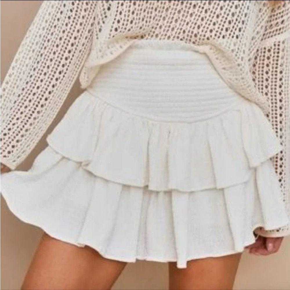 Cream Ruffle Skort